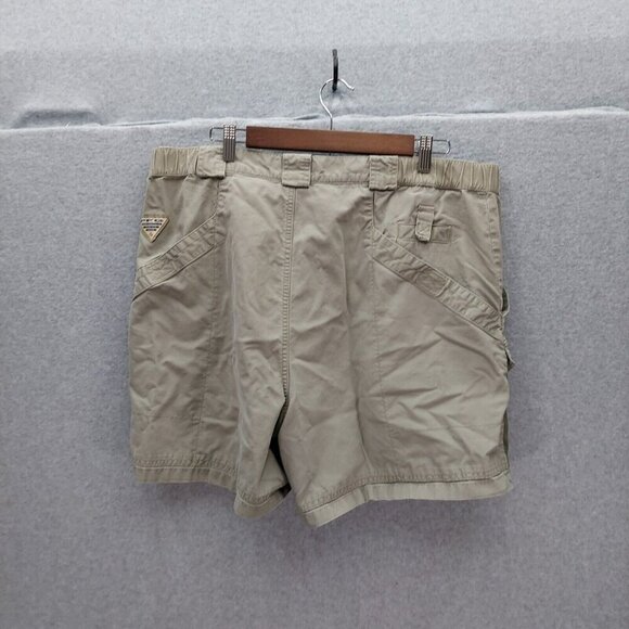 Columbia Mens Khaki Cargo Fishing Shorts With Adjustable Waistband & Mesh Pocket - Picture 8 of 11